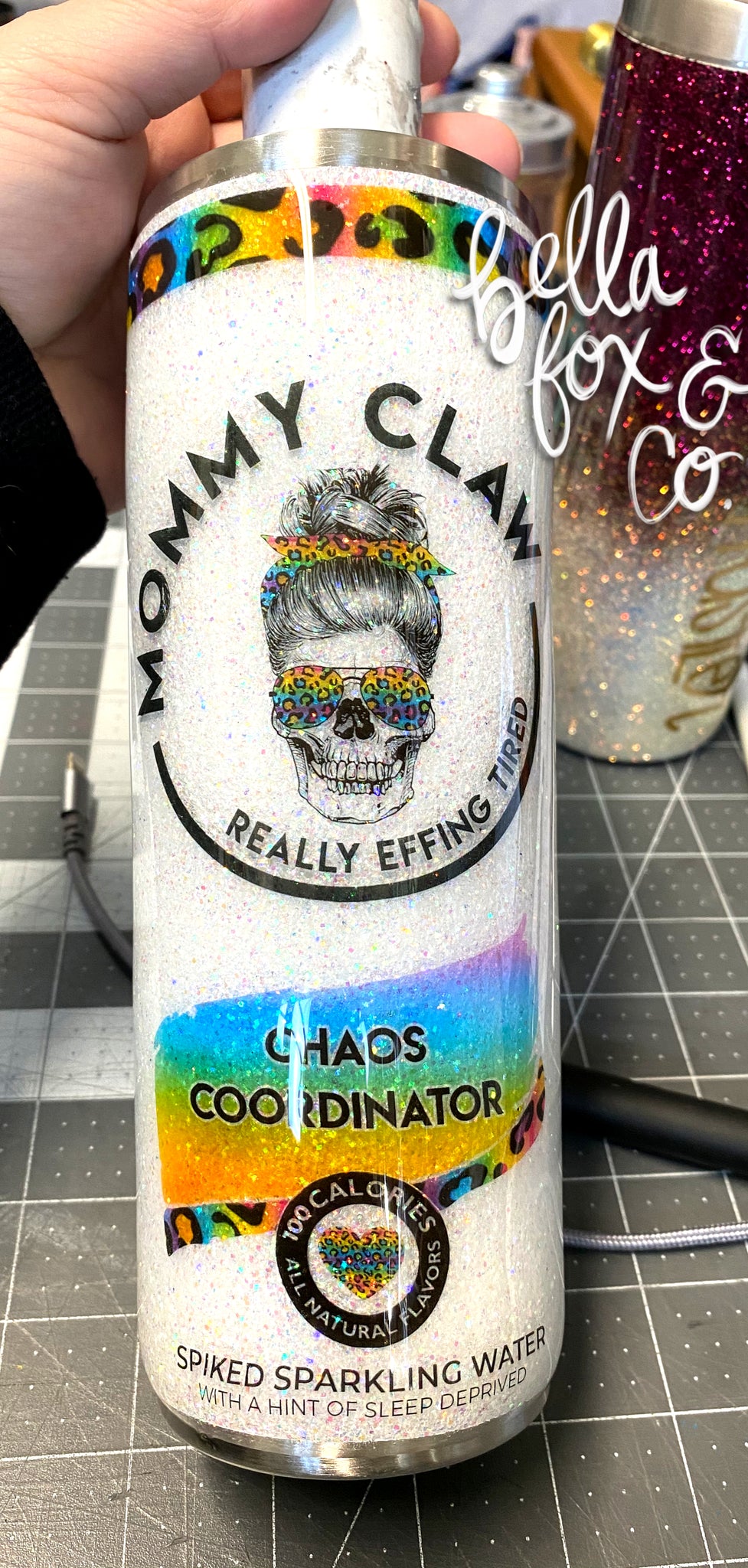 Custom Glitter White Claw Straw Tumbler **FREE SHIPPING